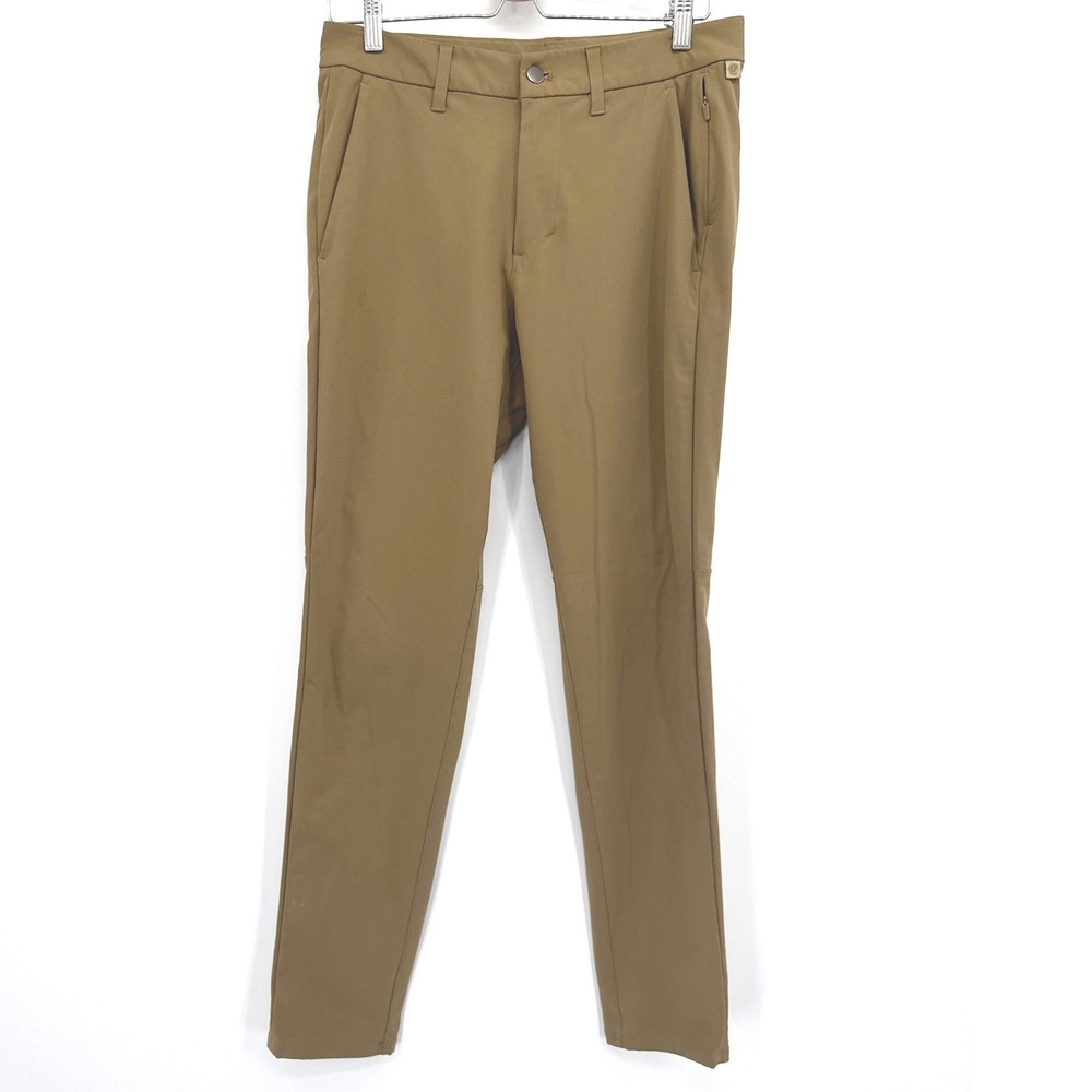 Lululemon Mens Commission ABC Slim Pants 30 Khaki Brown Warpstreme Golf Hiking